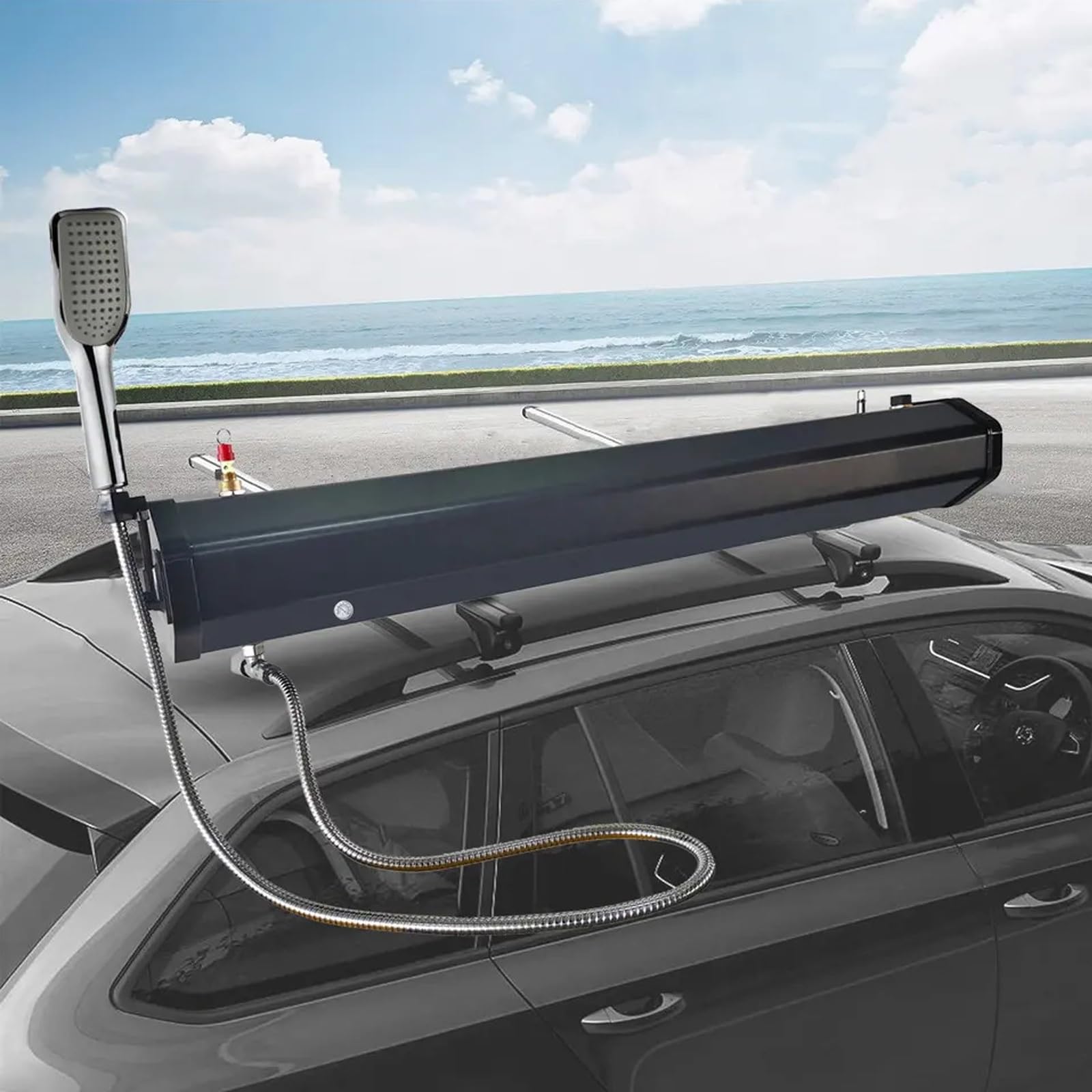 Douche Solaire de Camping Portable avec Pommeau et Tuyau, Réservoir de 18 L/20 L/30 L, pour Le Stockage d'eau, Le Tout-Terrain et Le Camping(18L)