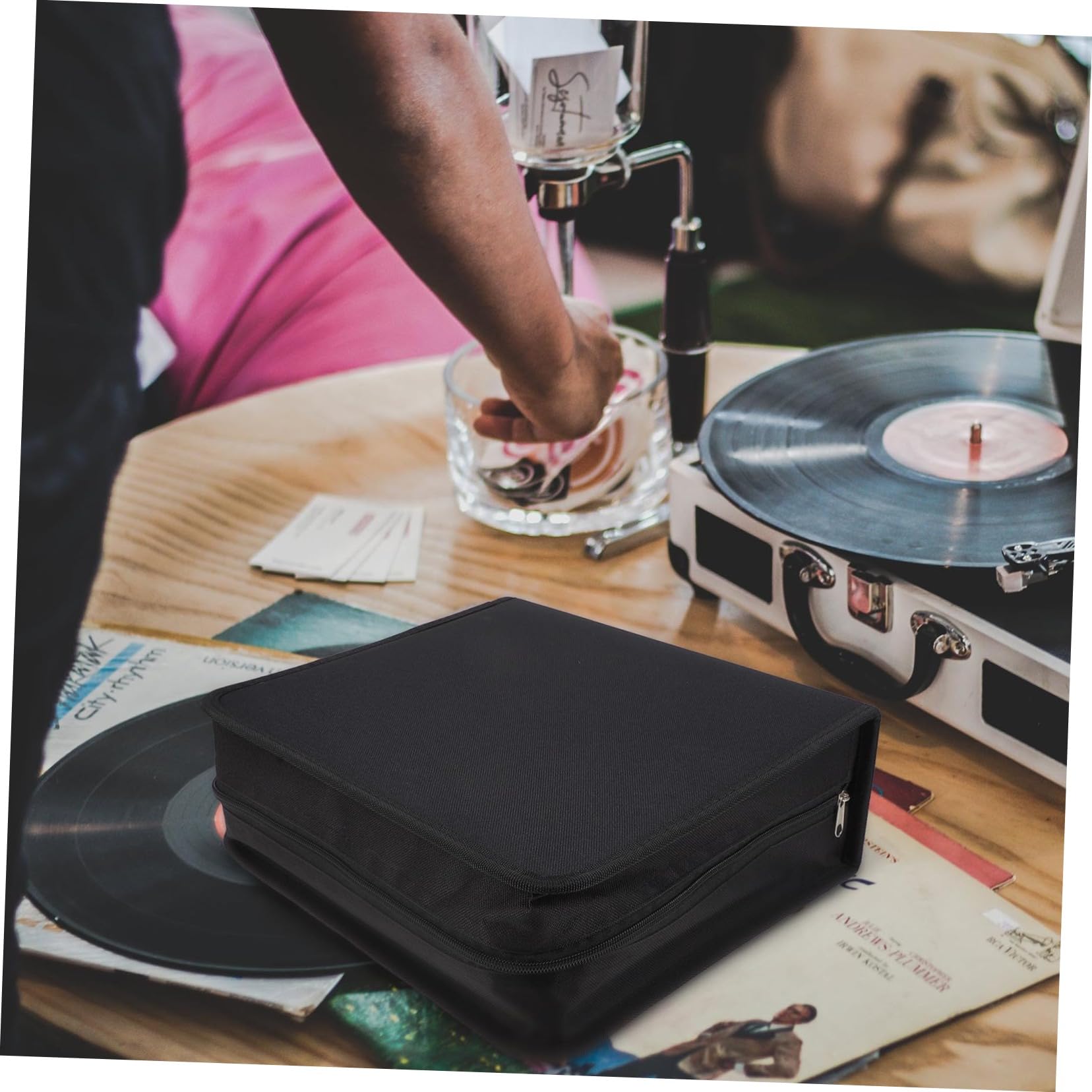 GRIRIW Portable Capacity CD Dvd Organizer Bag Oxford Cloth Storage Case for Dvds and Convenient Zipper Closure for Home Use Travel