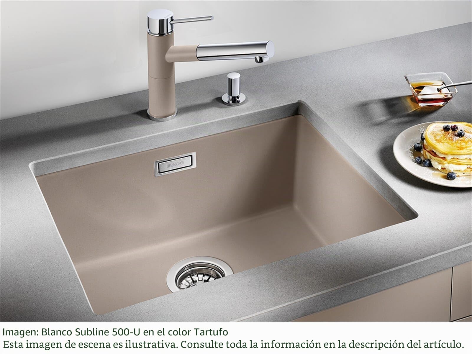 BLANCO SUBLINE 500-U 523432 Fregadero de cocina, antracita, 500 mm