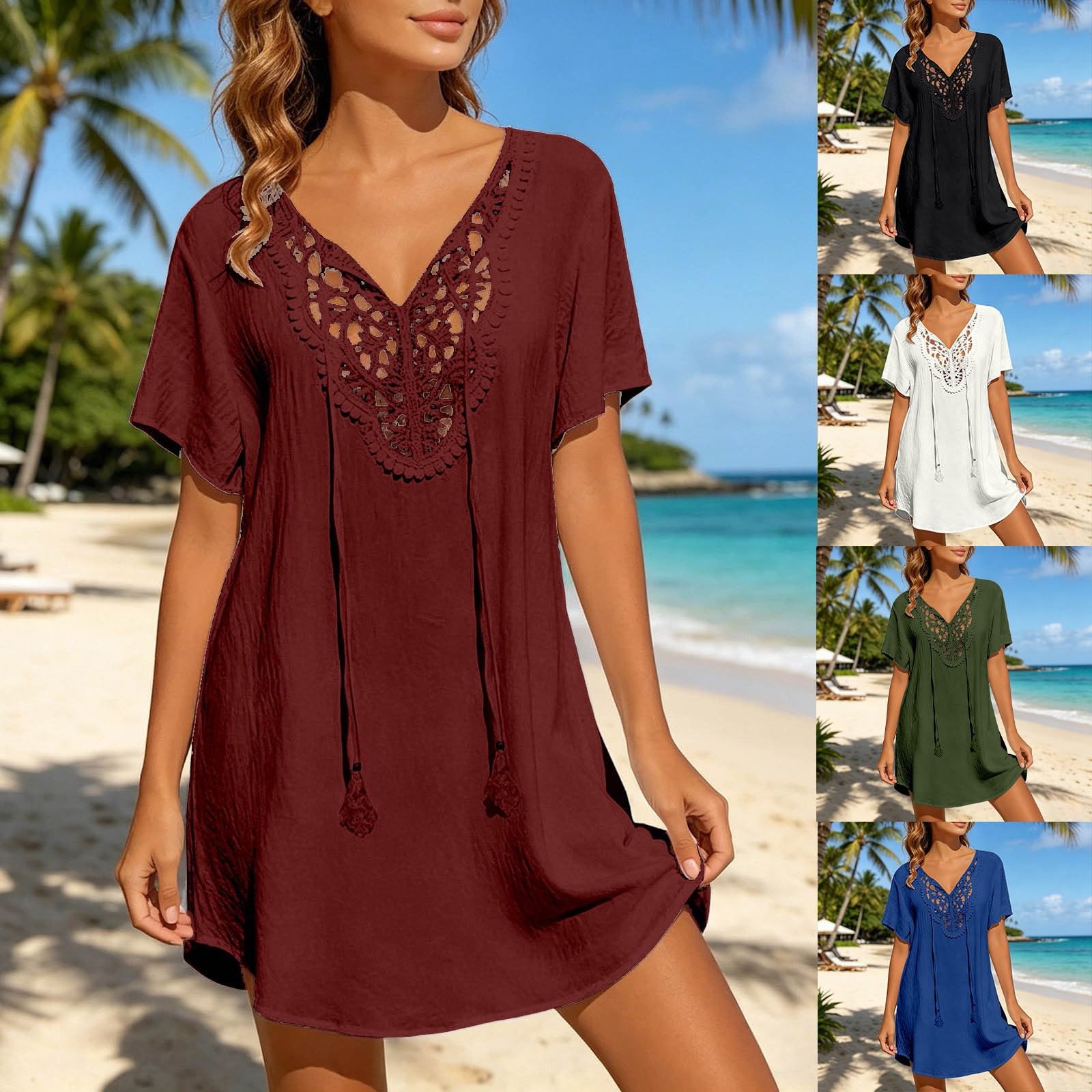 Vestido de playa para mujer, vestido de playa, vestido de verano de punto, túnica de playa, poncho de playa sexy, traje de baño, bikini para vacaciones de verano, camisa de playa
