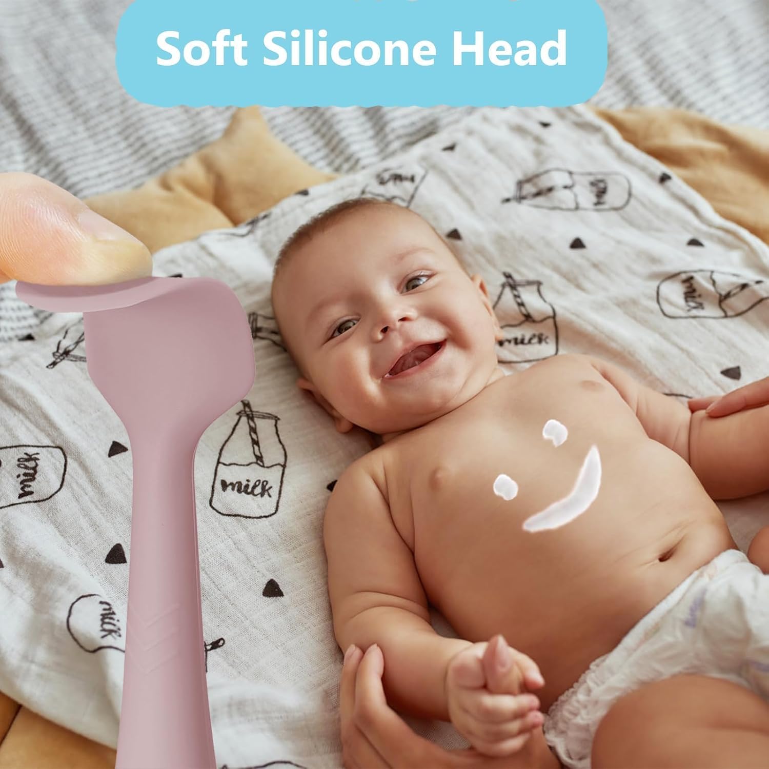 Baby Diaper Cream Spatula Applicator, 4 Pack Butt Spatula Diaper Rash Cream Applicator for Butt Paste Diaper Cream, Newborn Baby Essentials, 2 Large and 2 Mini Sizes (pink, khaki)