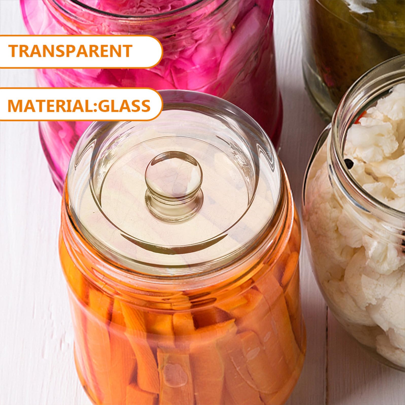 Generisch 2 Stück Fermentierende Gewichte aus Glas Kompakt und Tragbar als Deckel für Gärgläser Leicht zu Verstauen für Einmachgläser Geeignet