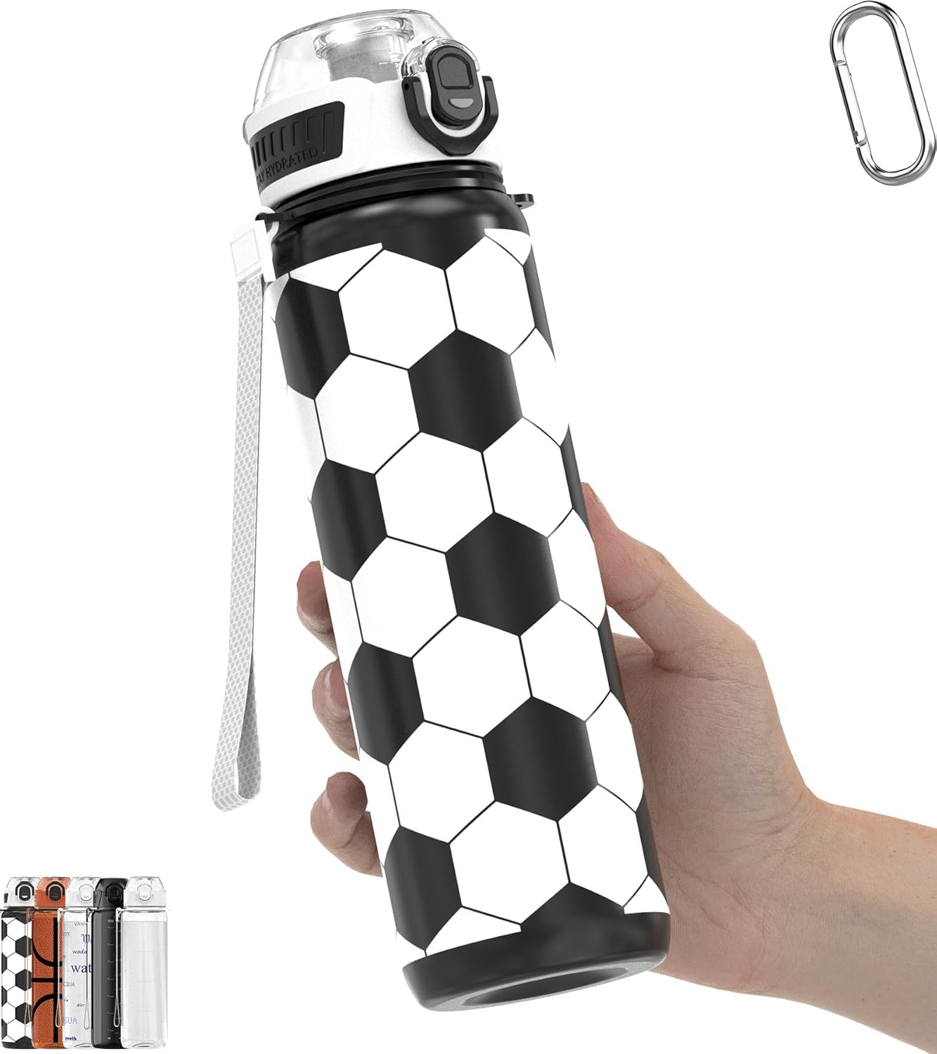 32oz/1L Sport Water Bottle, Light Tritan, Quick-Open Chug Lid/Straw 2-in-1, Leak-Proof, Dishwasher-Safe, BPA-Free, Drop-Resist & Scratch-Resist for Travel/Gym/Office/Fan Gift (Soccer)