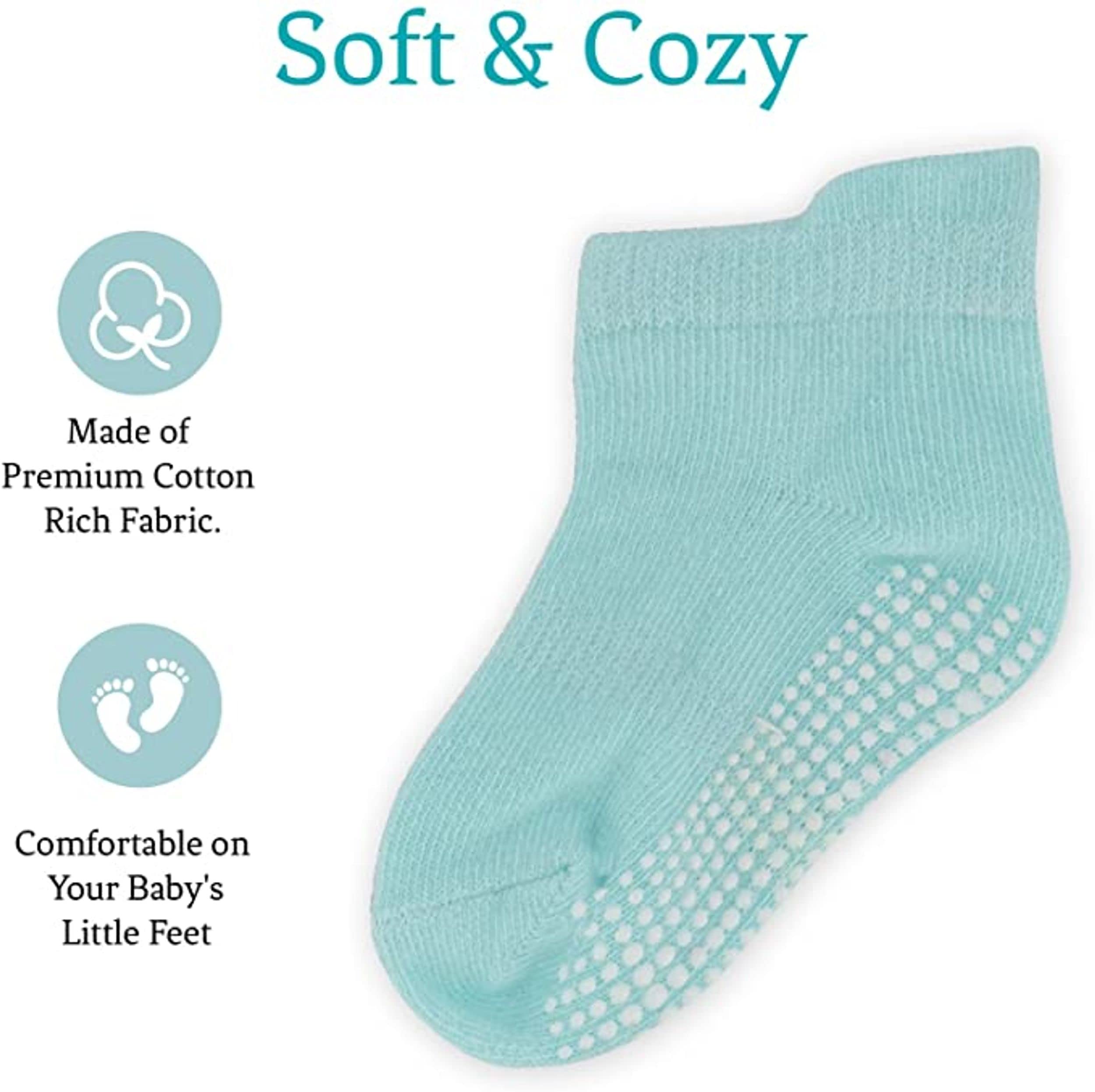 Rising Star Baby Socks 6-12 Months 12-24 Months Toddler Non Slip Grip Ankle Socks for Kids Infant Boys & Little Girls