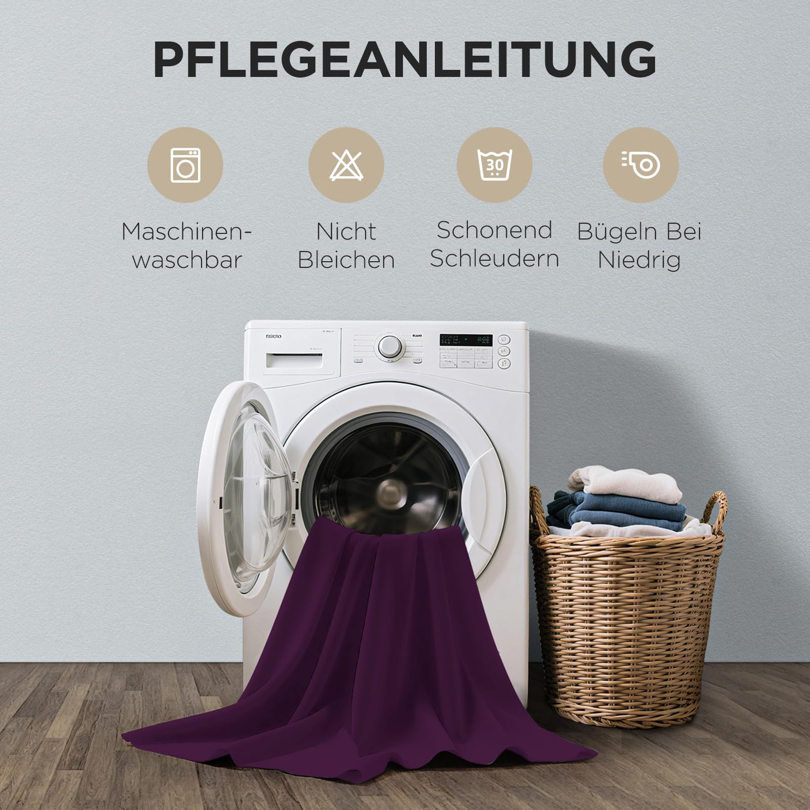 Joydeco Blickdichte Vorhänge mit Ösen Gardinen 2er Set – Bild 8