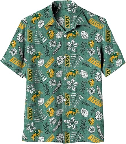 Wes and Willy Camisa de manga corta con botones para hombre, estilo hawaiano, vintage, floral, para aficionados