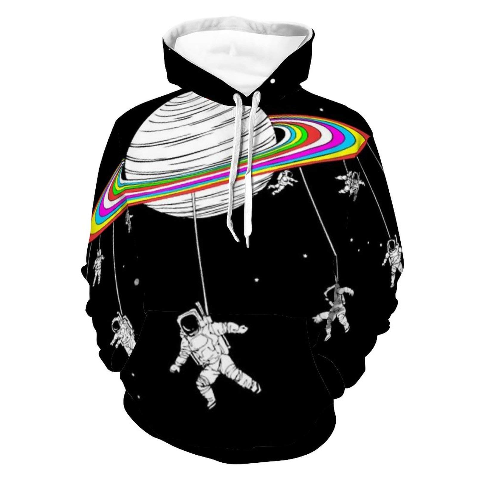 Felpa con cappuccio unisex con stampa realistica confortevole pullover a maniche lunghe con tasca per donne e uomini