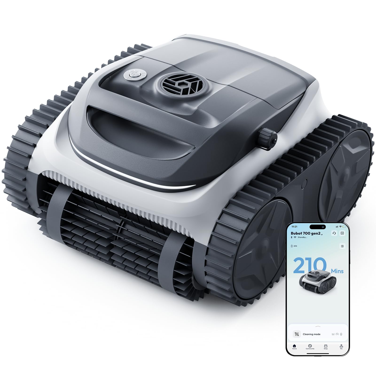 Photo 1 of (2026 New) BUBLUE C10 Gen2 Cordless Robotic Pool Vacuum for Inground Pools Max to 210-Min Runtime, Triple Motor Pool Cleaner Robot with Smart Navigation & App Control, Floor Waterline Cleaning (White)