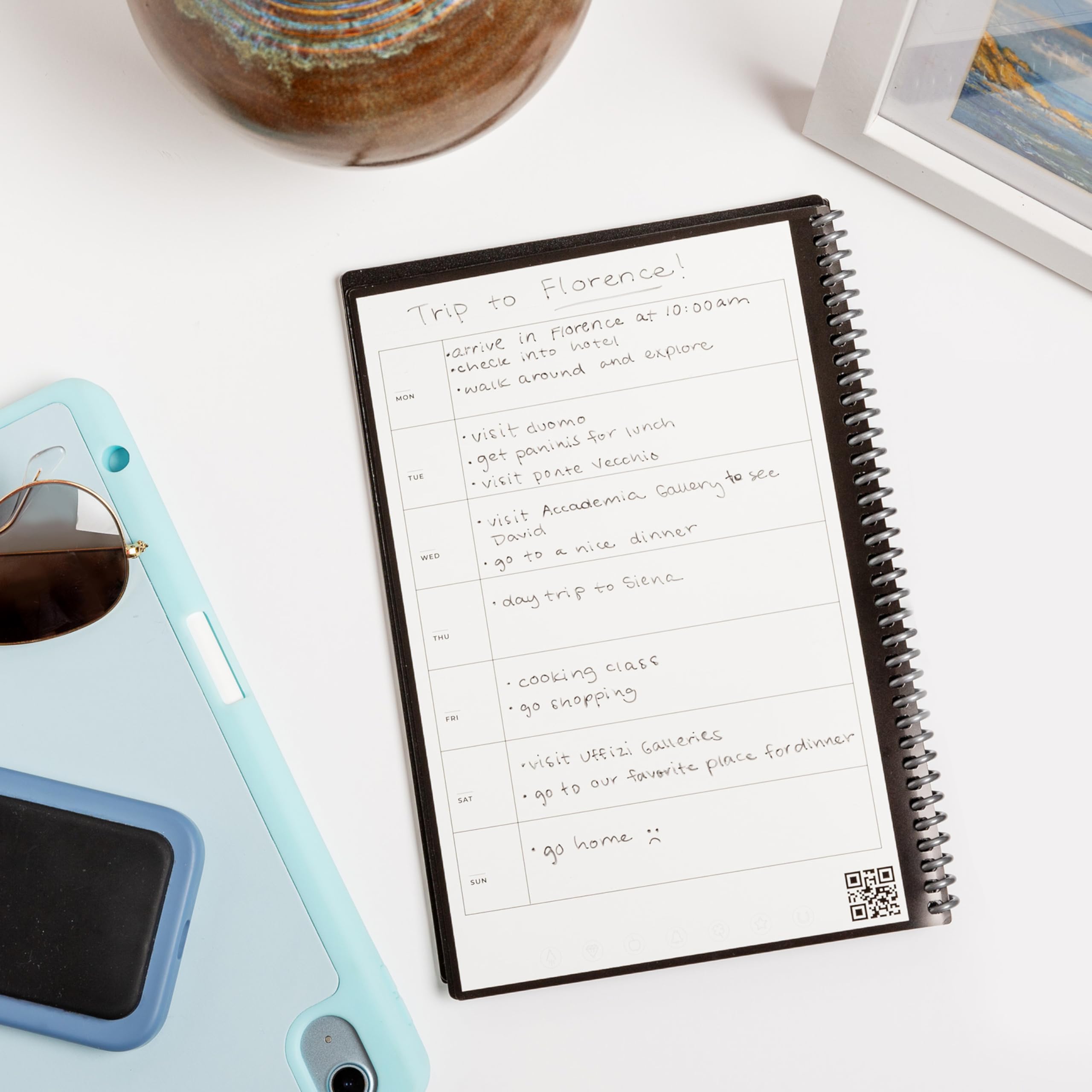 Rocketbook Fusion Planner Agenda Digitale Riutilizzabile, Formato Executive 15 cm x 22,4 cm, Nero - Obiettivi, Calendario Mensile e Settimanale, To-Do List Giornaliera, Pagine a Righe e Puntinate