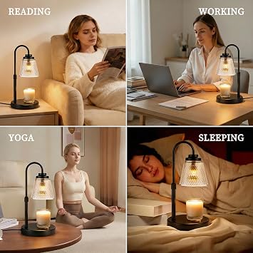Candle Warmer Lamp with Timer Dimmable, Height Adjustable, 2 Bulbs [Energy Class G]
