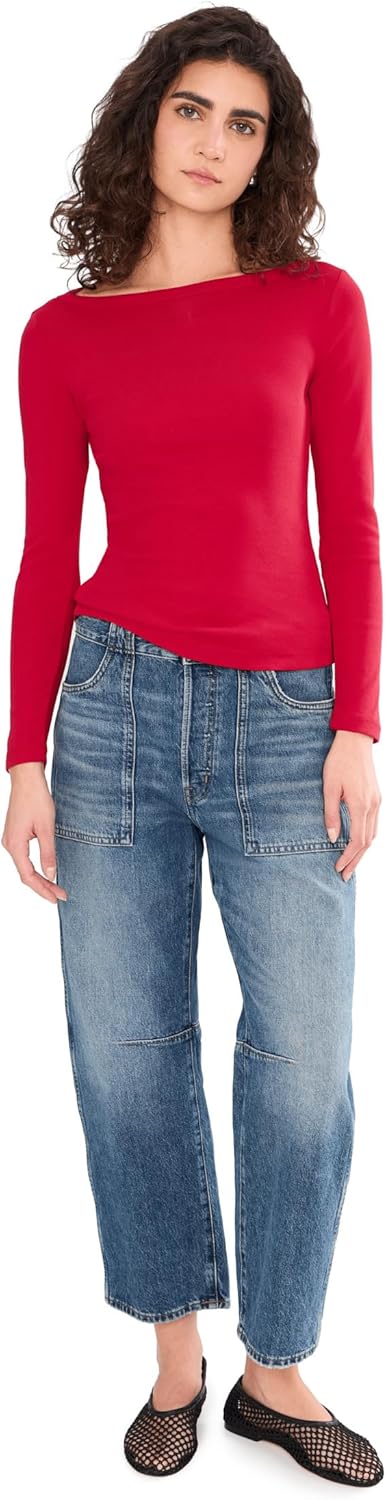 Madewell Womens The '90s Boatneck Tee in Compact Cotton - Image 2