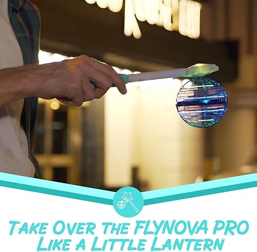 Miniatura 5 de Esfera de orbe voladora azul con varita, spinner volador, accesorio para Navidad, regalo de cumpleaños, juguete para niños y adolescentes de 6, a