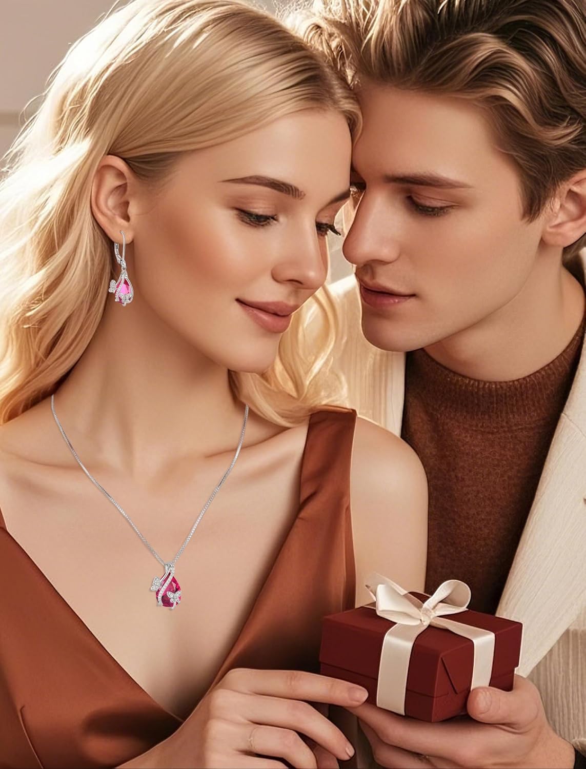 Butterfly Necklaces for Women Birthstone Pendant Necklace 925 Sterling Silver 5A Cubic Zirconia Jewelry Mother's Day Anniversary Christmas Birthday Gifts for Her - Image 5