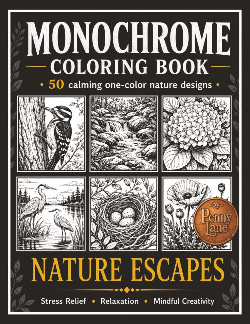 Monochrome Coloring Book: Nature Escapes