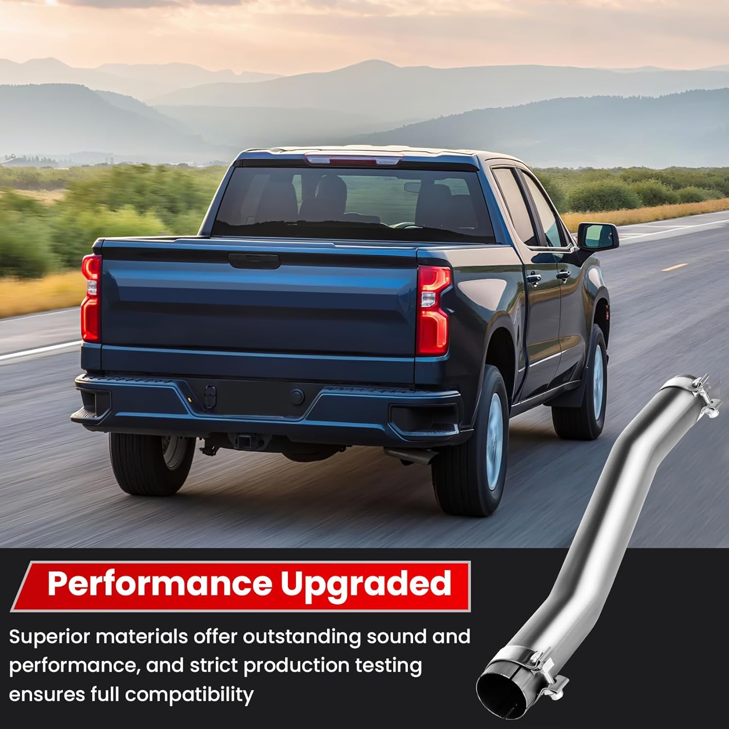 Performance Exhaust Muffler Bypass Kit Fit for 2014-2021 Chevrolet Silverado 1500 and 2014-2021 GMC Sierra 1500 4.3L V6 and 5.3L V8, Perfect Exhaust Sound, Easy to Install