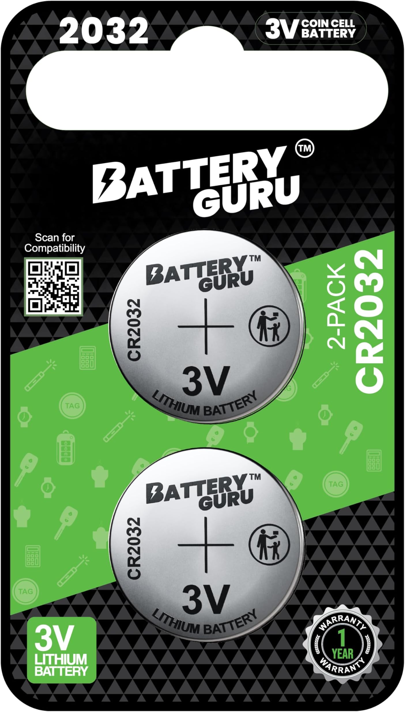 Car Key Battery Replacement for Lexus is (2014-2024 is CR2032 3V Remote Batteries Pack of 2)