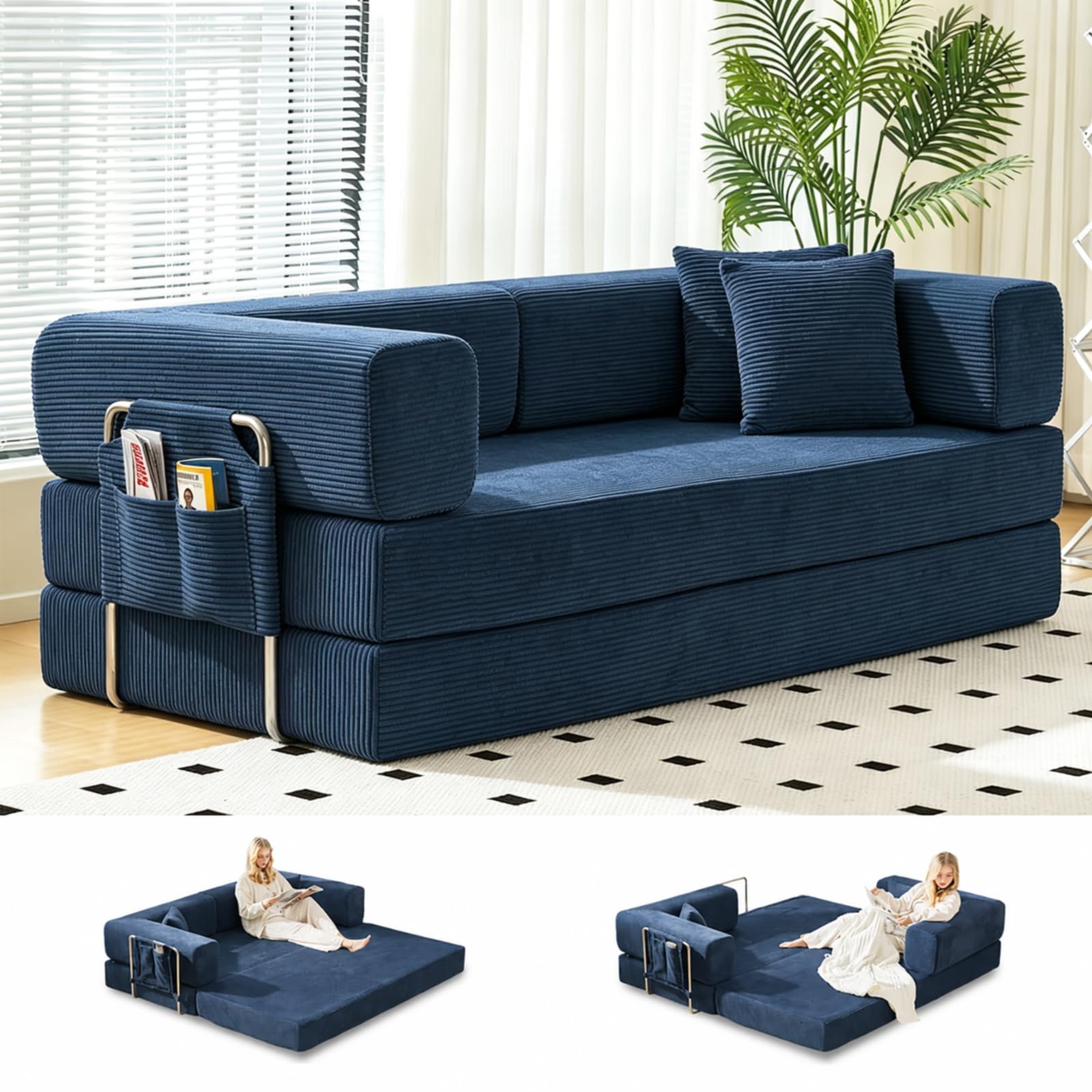 【美品】NEIGHBORHOOD FOLDING SOFA Amazon.com: GEARIVY Folding Sofa Bed Convertable Corduroy Couch