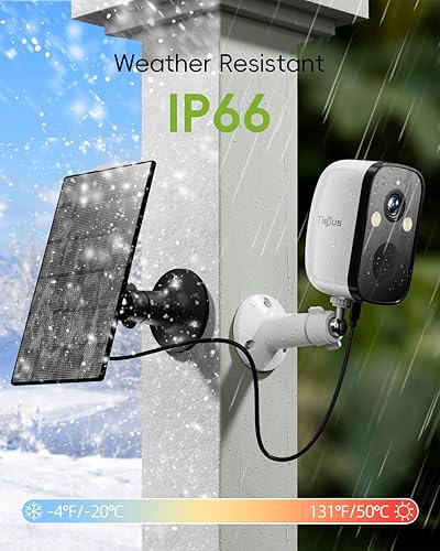 Miniatura 5 de TIEJUS Cámaras de seguridad inalámbricas para exteriores, cámara de seguridad alimentada por energía solar 2K, cámara inalámbrica WiFi de 2.4G,