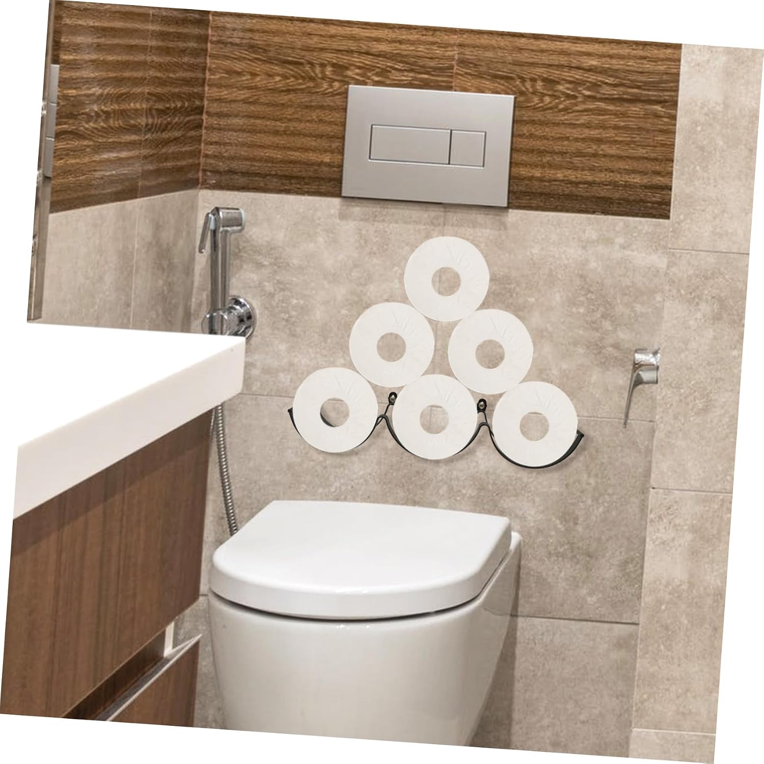 Angoily Wave Shaped Paper Holder Stylish Toilet Paper and Towel Storage Rack Durable Design for Bathroom and Kitchen to Easy to Clean and Use