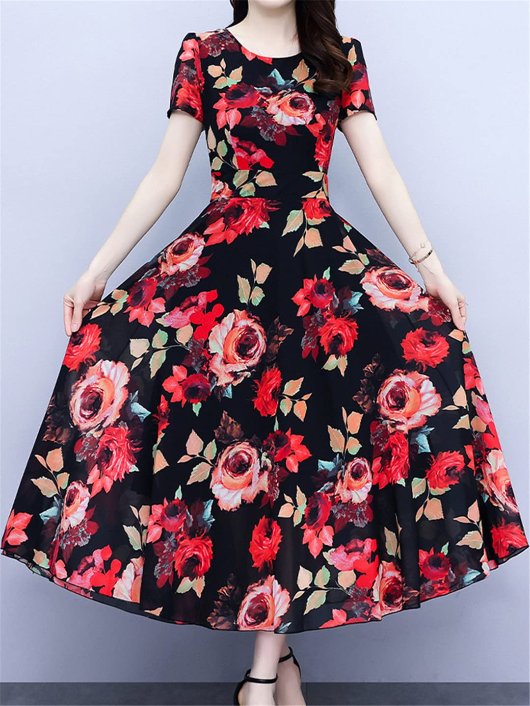 Eleganti abiti lunghi da sera alla moda vestiti estivi per le donne casual maxi abito da notte floreale abito da ballo