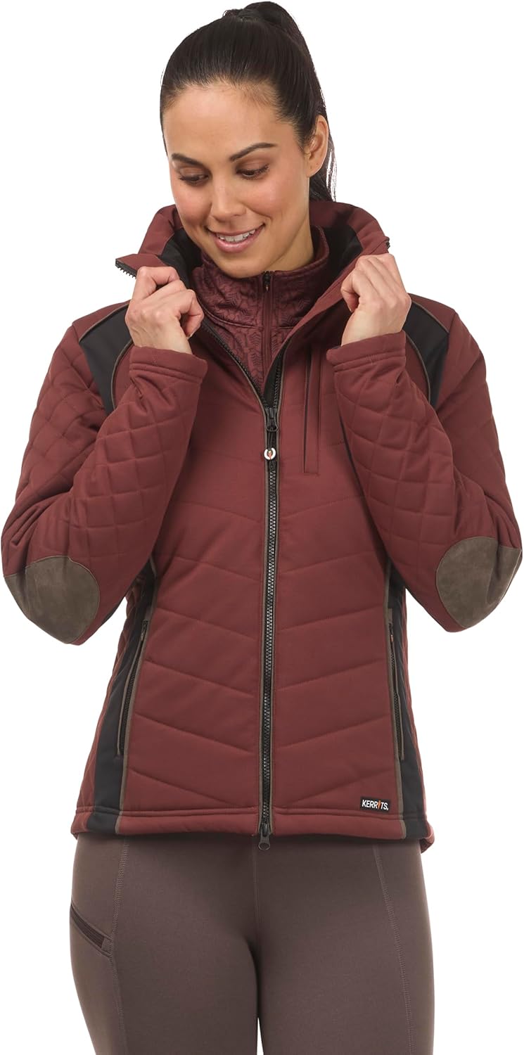 Kerrits Women's Stablemate Quilted Equestrian Jacket – Durable, Stylish, Lightly Insulated Barn Coat with Stretch Panels