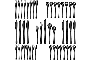 Satin-Finished Matte Black Flatware Set for 8