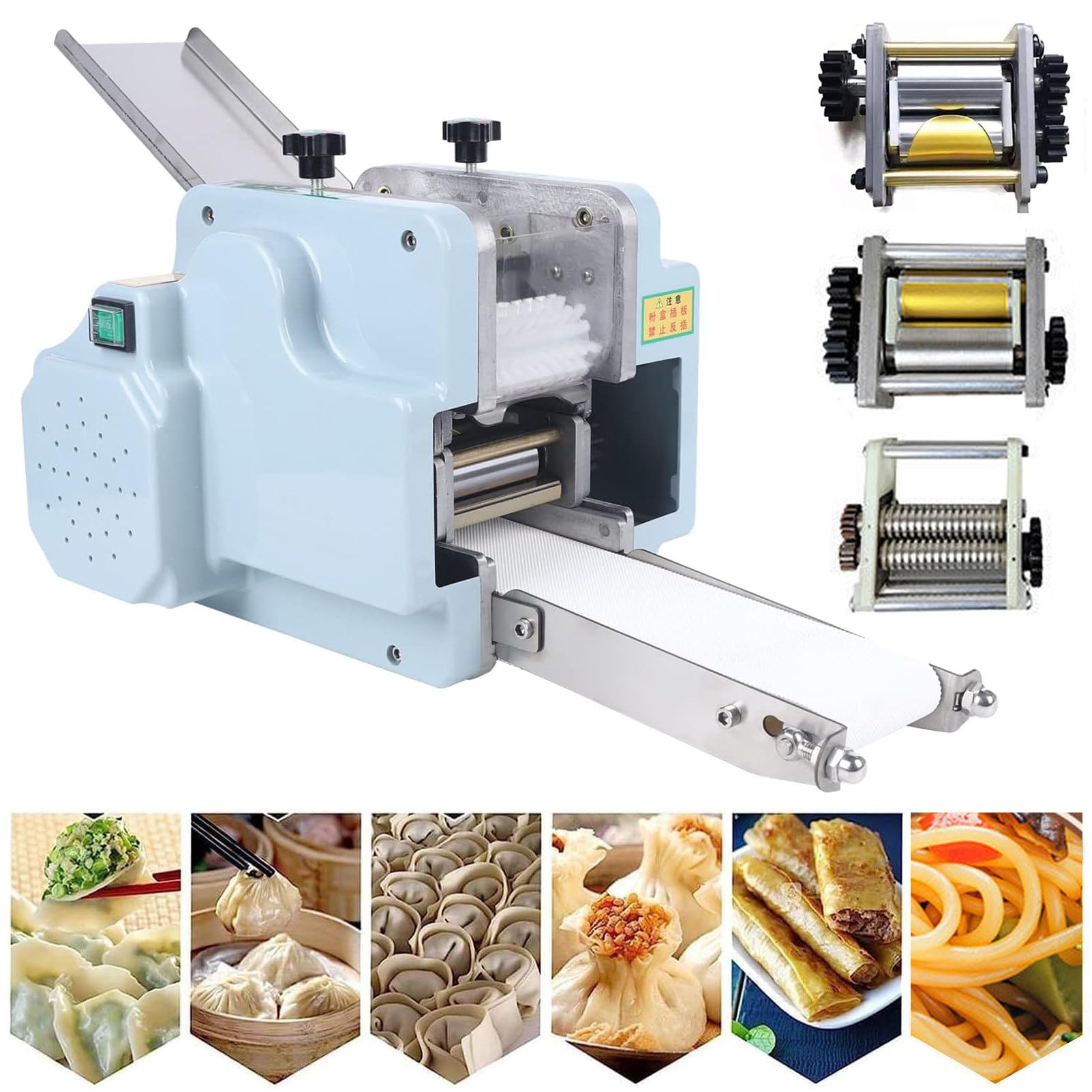 Macchina per confezionare automaticamente, macchina per confezionare ravioli elettrica, sfogliatrice per pasta da 140 W, macchina per confezionare ravioli automatica da 60 pezzi/min con 3 stampi,220V
