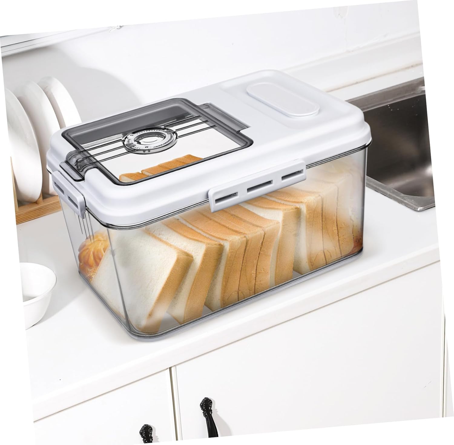 PRETYZOOM Airtight Rice Storage Container Multi-functional Kitchen Dispenser for Rice Flour and Grains with High Sealability to Preserve Freshness and Flavor Design for Daily Use