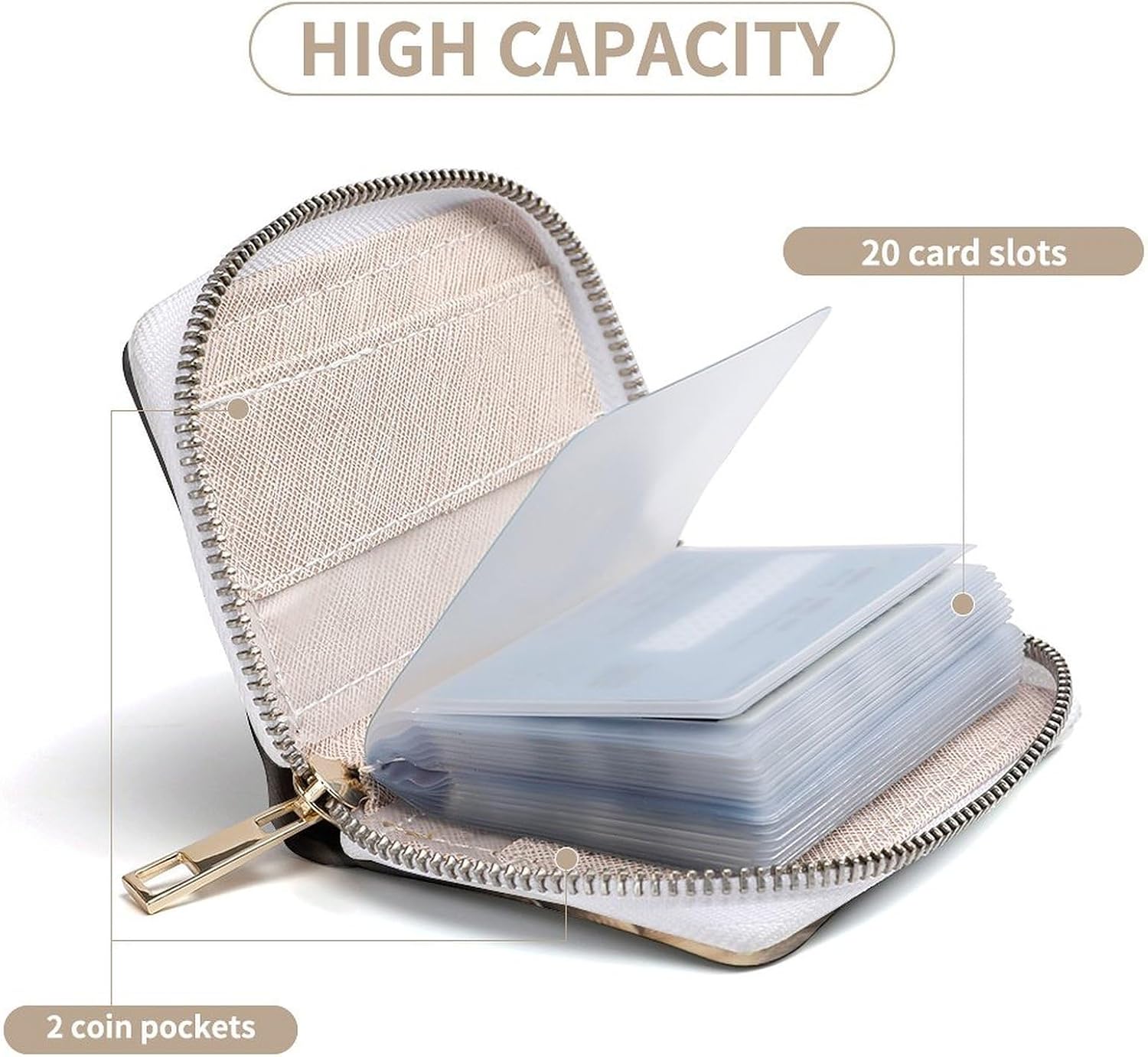 Cute Pet Dog Card Holder RFID Blocking,Credit Card Wallet for Women And Men,Card Case Organizer Bag with Zipper