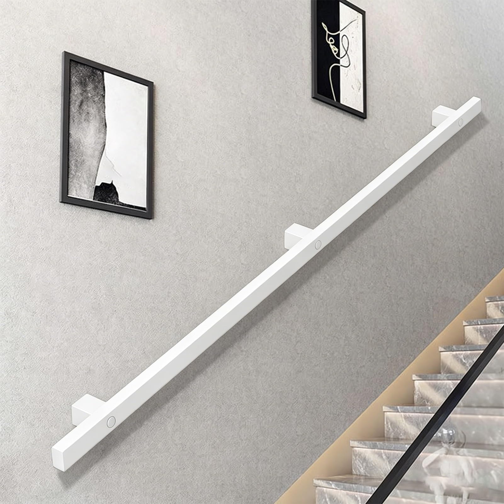 Drsyffsup One Color Stair Handrail Kit, Wall-Mounted Safety Grab Bar For Indoor & Outdoor Steps(17Ft/510Cm)
