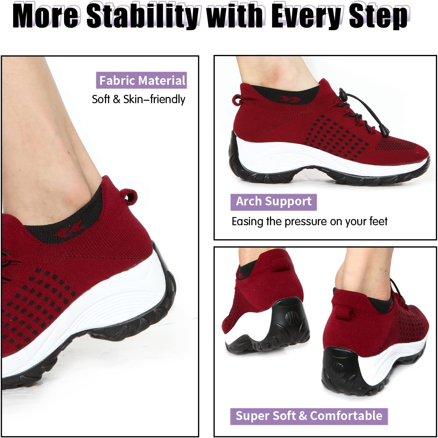 STUNAHOME Orthopedic Sneakers Breathable Women Walking Shoes Slip on Trainers Women's Comfortable Casual Ladies Athletic Shoe Thick Bottom - Image 7