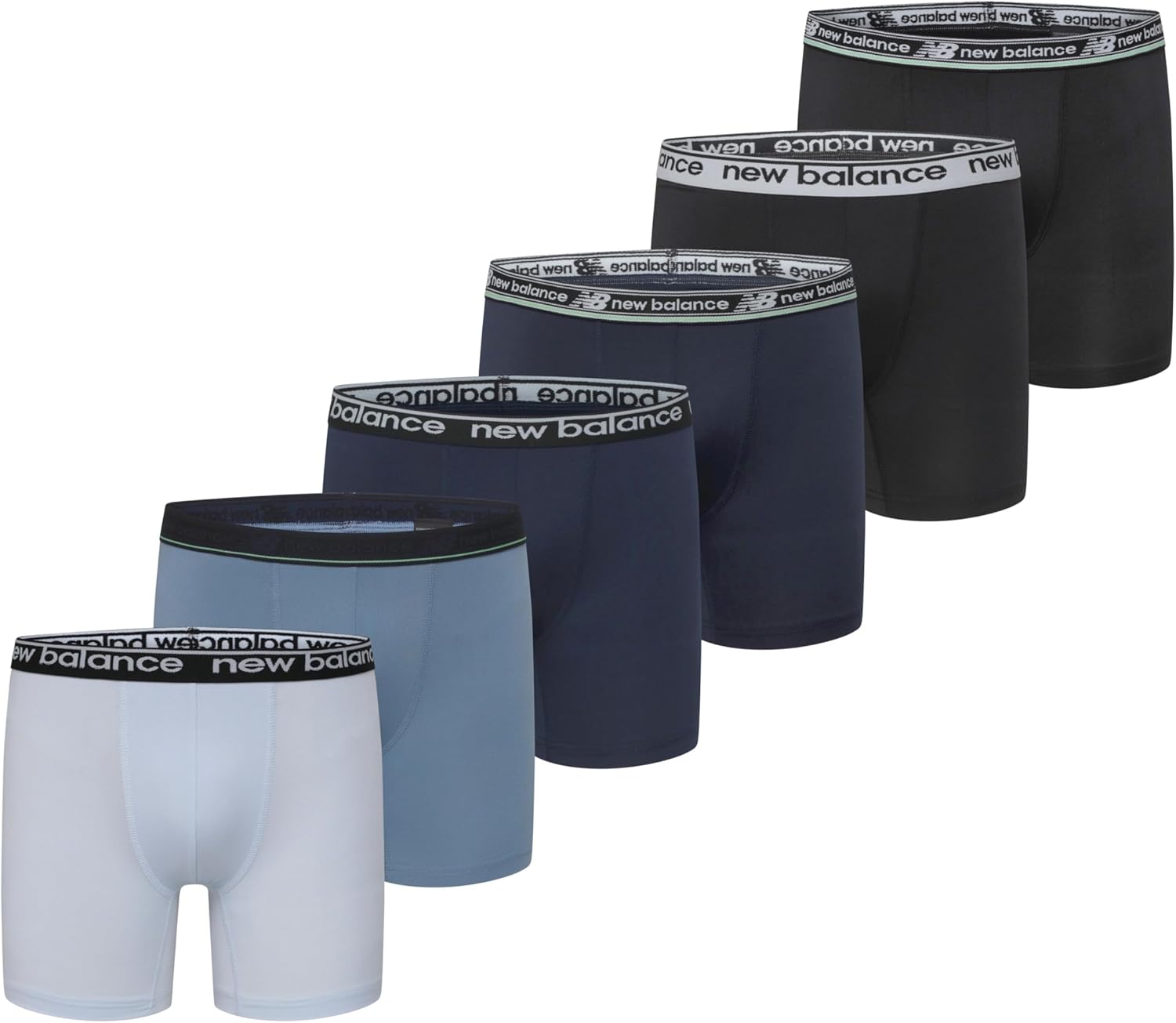 New Balance Boys' Non-brushed Jersey Sport Performance Wicking Boxer Briefs Underwear (Multi Pack)