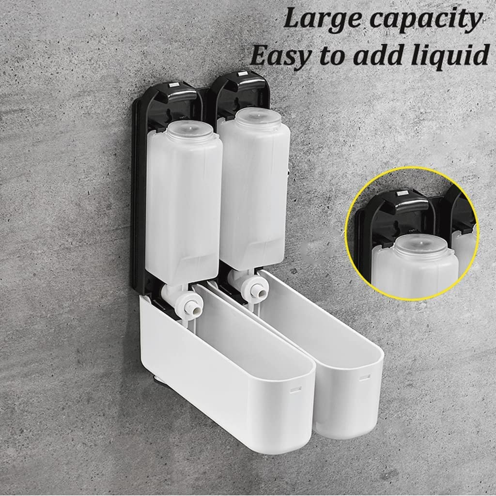 Dispenser di Shampoo per Doccia Dispenser di Sapone Liquido riutilizzabili Pompa di Sapone Manuale Bottiglia di Sapone per Le Mani a Parete per Il Bagno