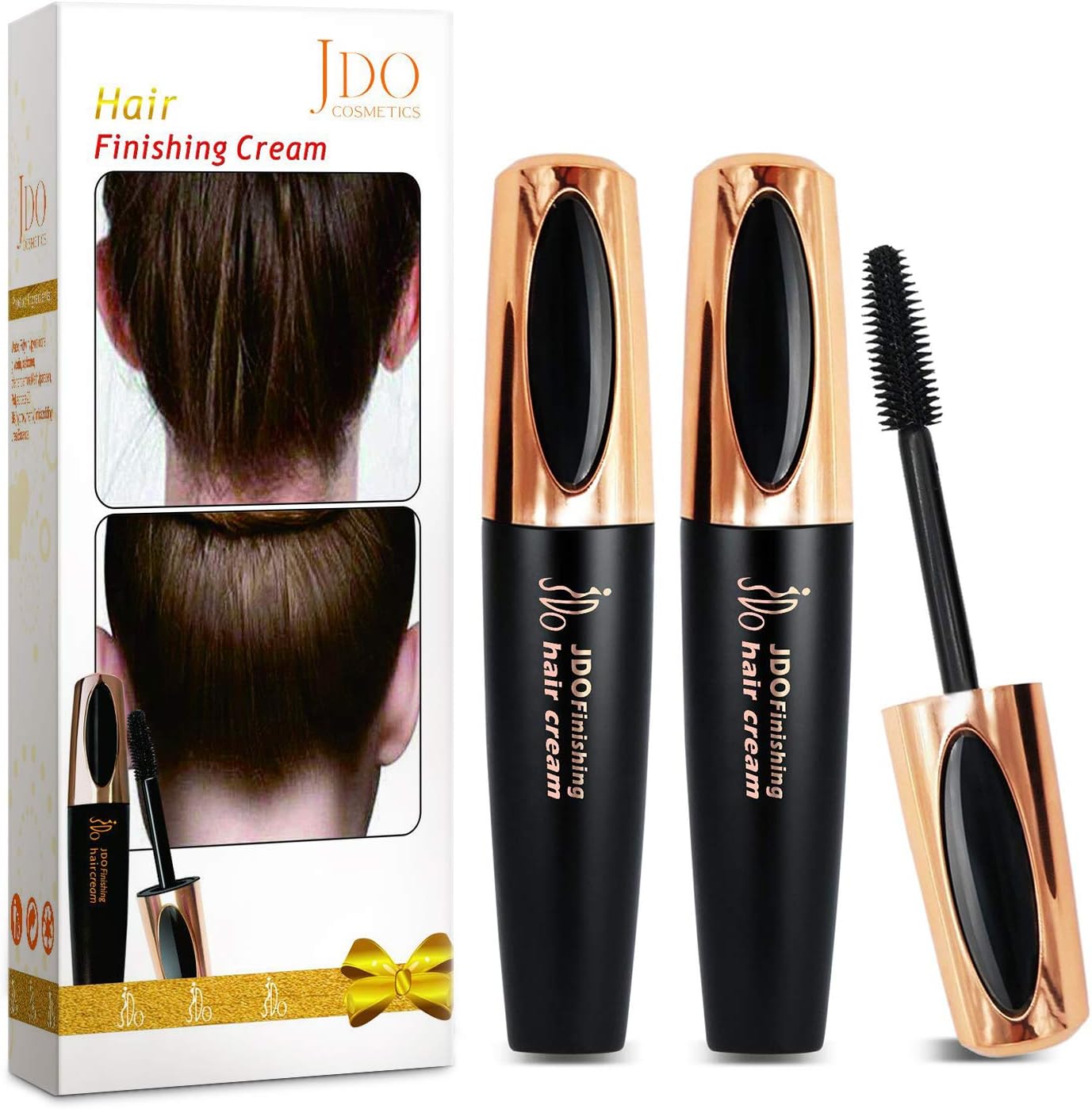 JDO Hair Finishing Stick, 2 Pack Small Broken Hair Finishing Cream Flyaway Feel Stick Hair Styling Wax Stick Hair Gel Moisturizing and Shiny Not Greasy Fixing Bangs Stereotypes Cream