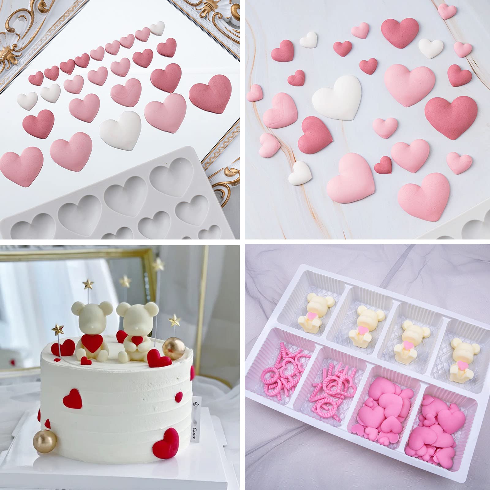 25 Cavities Heart Shape Silicone Fondant Mold Heart Shape Chocolate Mold Baking Silicone Mold Cake Decorating Sugar Craft Polymer Clay - Image 4