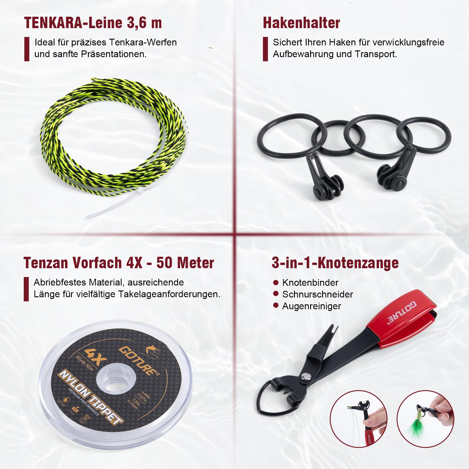 Goture Angelrute - Tenkara-Rute in 3,6 m, komplettes Tenkara-Ruten-Set für Anfänger, 24T Kohlefaser, leicht zu werfen, flexibel, langlebig, leicht und kompakt