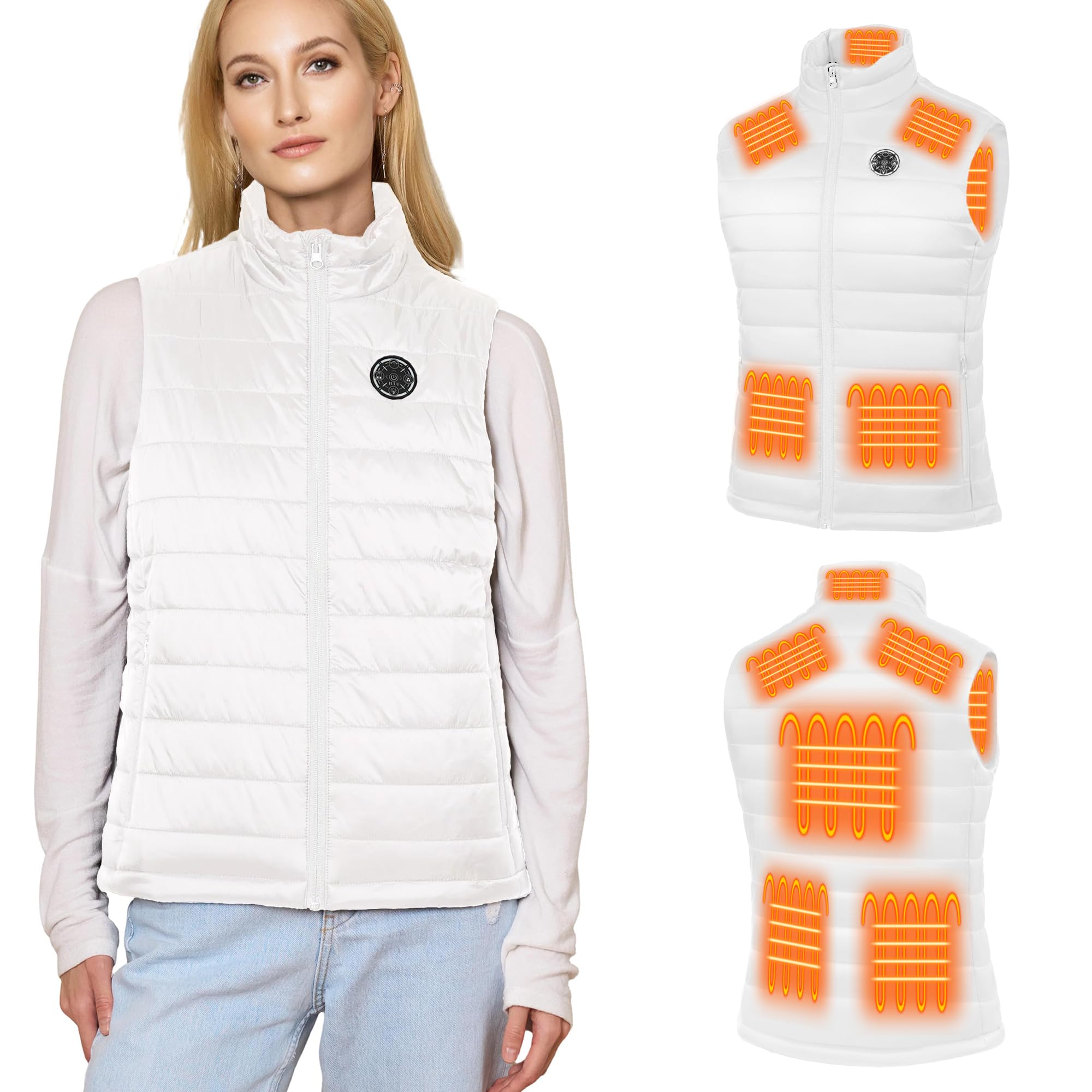 IUUI Women Heated Vest with Battery Pack Included,Quick Heat Up Warming Vest Electric Rechargeable,Long-Lasting Heated Coat