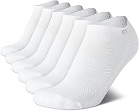 Calvin Klein Womens No Show Socks - 6 Pack Breathable Cotton Blend Athletic Performance Low Cut Running Socks for Women