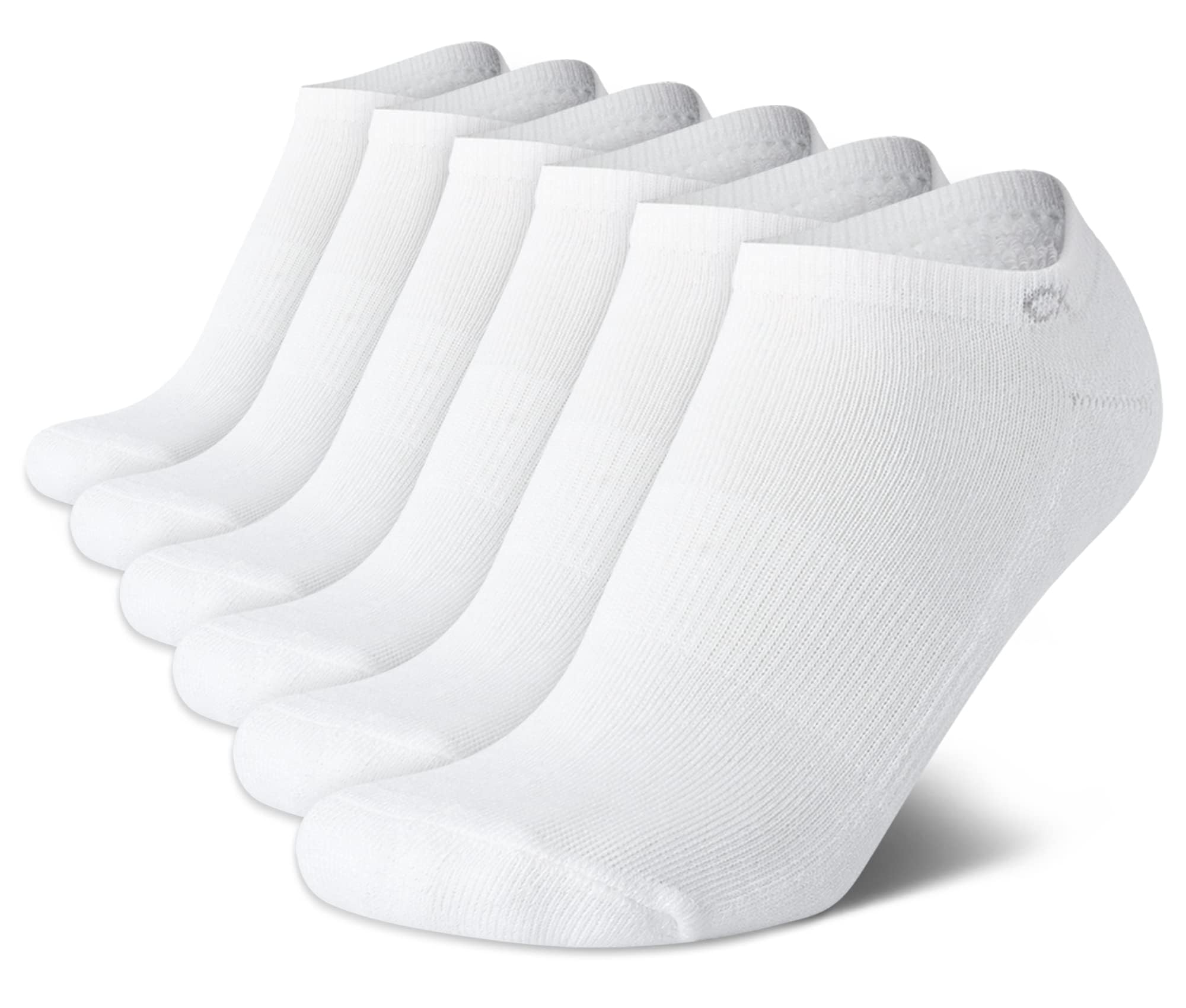 Calvin Klein Calcetines invisibles para mujer, paquete de 6 calcetines atléticos de mezcla de algodón de corte bajo para mujer, ligeros, acolchados y cómodos