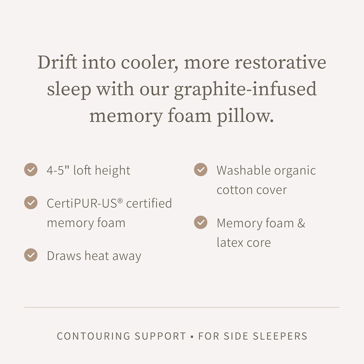 Saatva Graphite Memory Foam Pillow, Cooling Comfort & Contouring Support