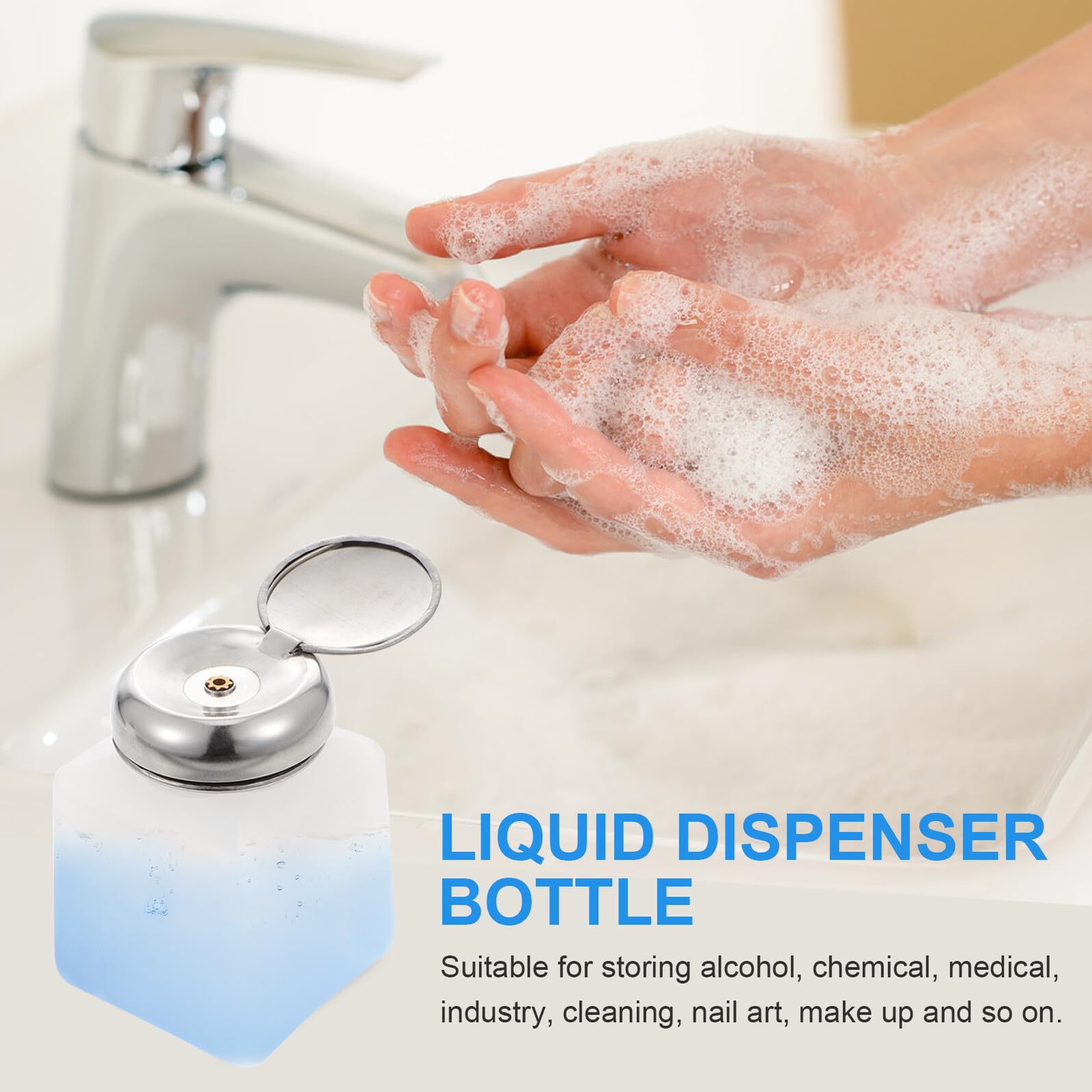 2 Pezzi Flacone Dosatore Alcol Isopropilico 100ml in Pe Bianco Pompa Anti-statico e Tappo, per Trattamenti Unghie ed Elettronica