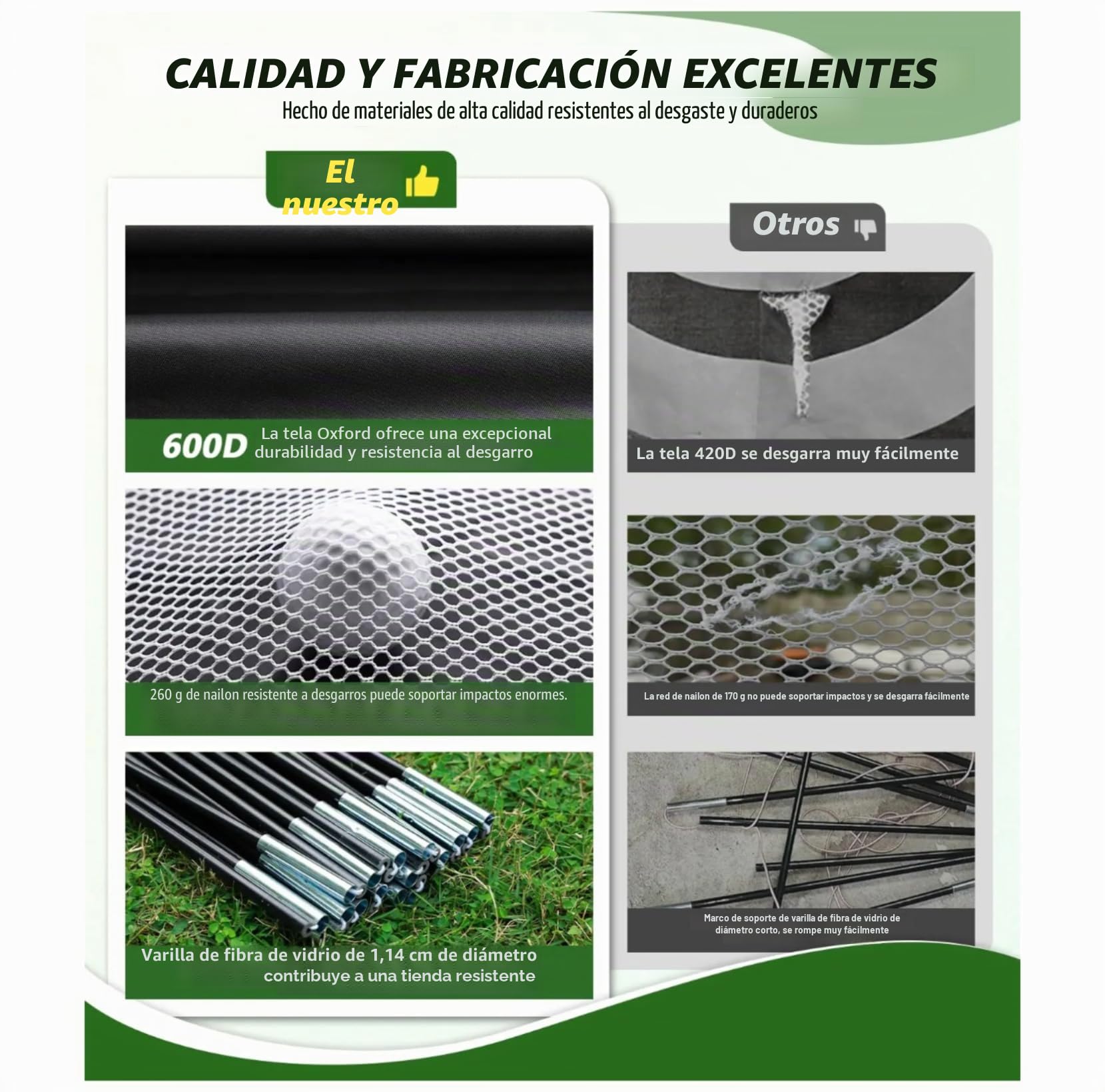 Jaula de golf de práctica 5 en 1 10 x 7 pies con objetivos de astillado, juego completo con alfombrilla, pelotas, camisetas y bolsa de transporte