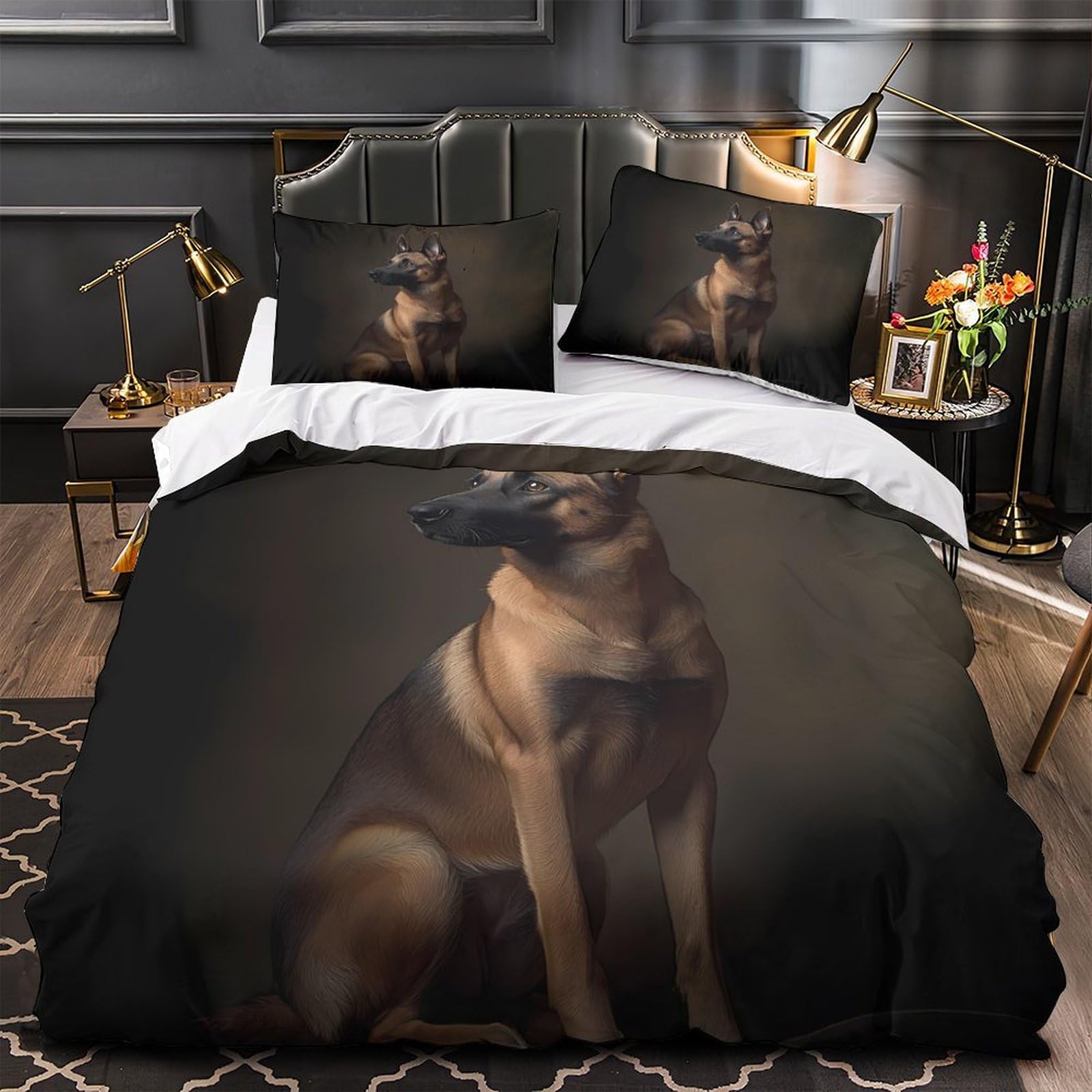 Housse de Couette Résistante et Douce Parure de Lit Microfibre avec Fermeture Éclair 260x220