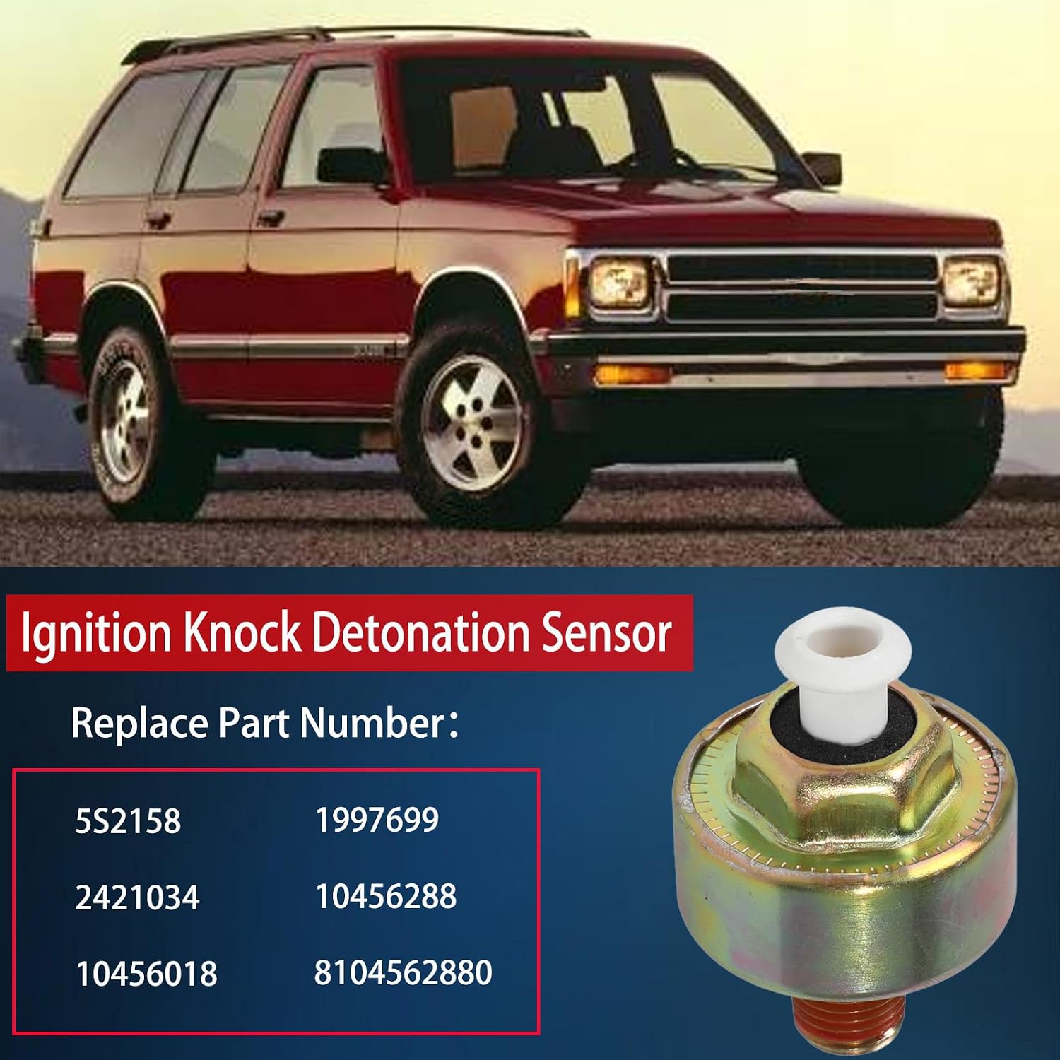 Knock Sensor Compatible with Chevy, GMC, Cadillac Replaces# 10456018