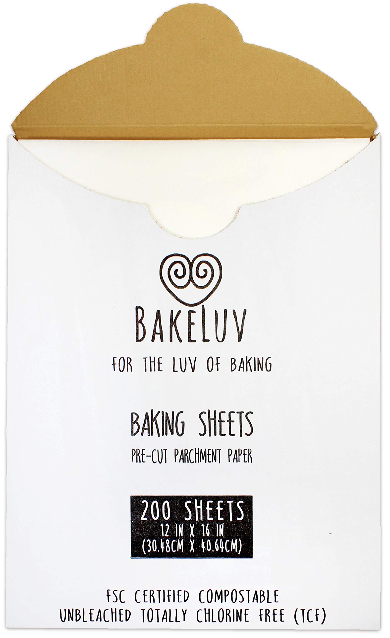 BAKELUV12x16" Pre-Cut Parchment Paper Sheets White