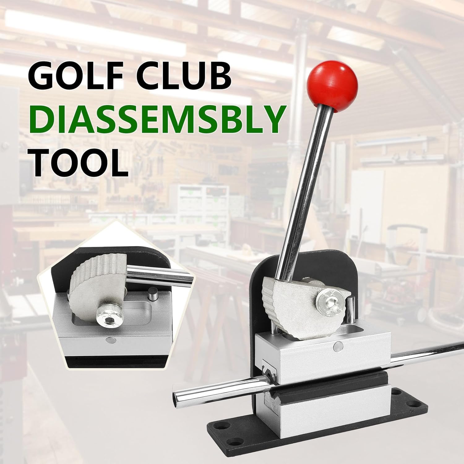 Club Shaft Clamp, Grip Repair Kits Golf Vise Clamp with Anti Slip, for Club Regripping Repair Shaft, Rustproof Aluminum Alloy Regrip Vise Tool Nan