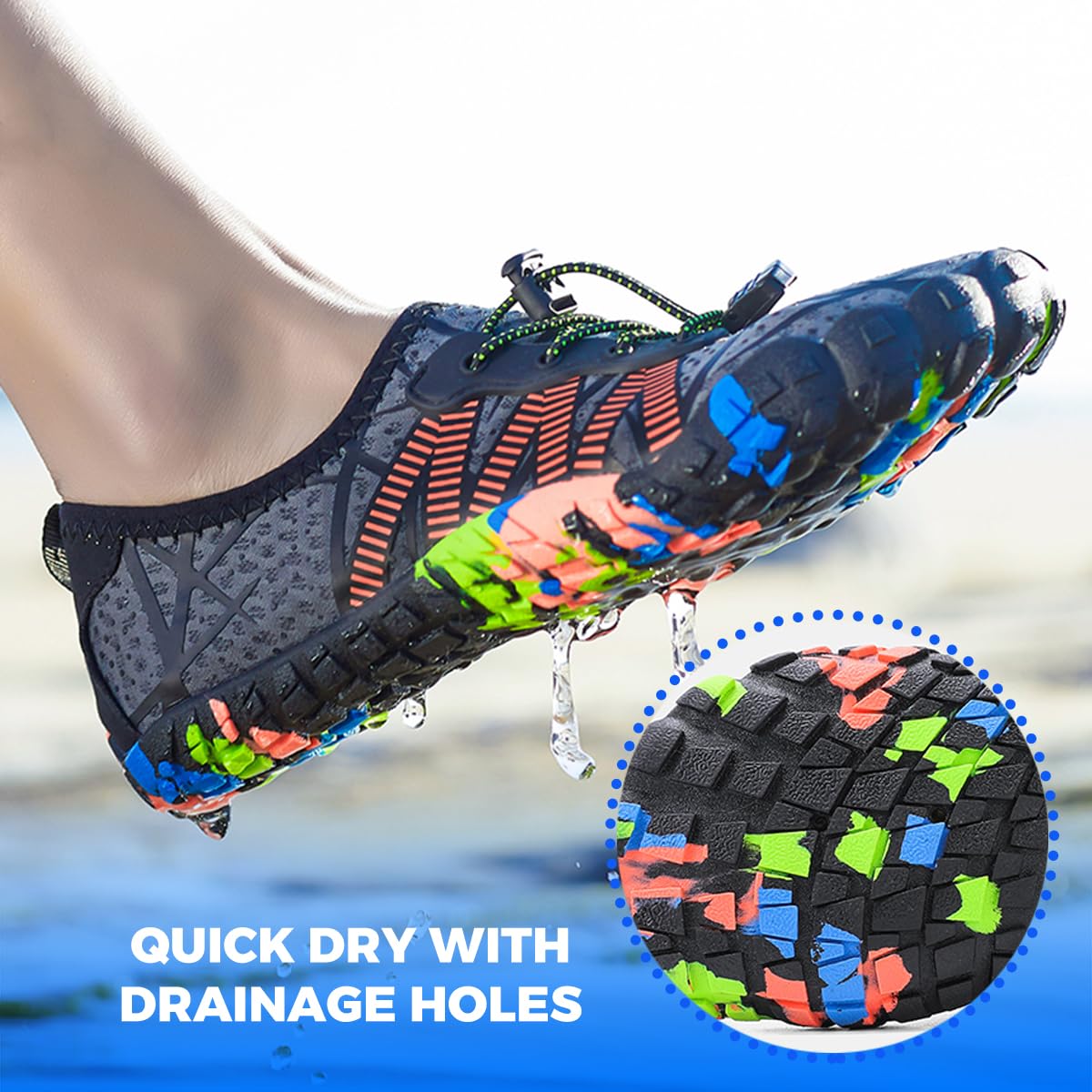 Chaussures Aquatiques Homme Femme Chaussures de Plage Chaussures de Natation Chaussures d'eau Chaussettes Aqua