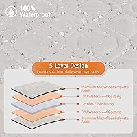 Vista 6 de Fundas de sofá modulares mejoradas, 100 % impermeables, en forma de L, reversible, para sofá seccional, funda protectora para mascotas, perros