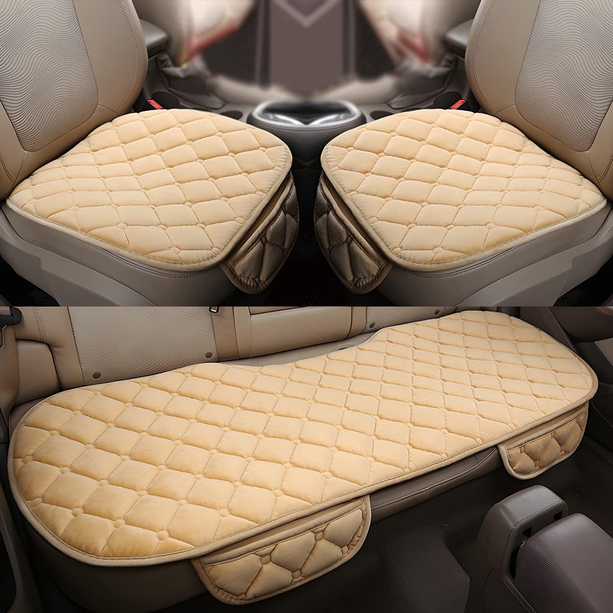Maßgeschneidert Sitzauflage Auto für Freelander 2 2008-2015,Auto-Vordersitzbezüge und Rücksitzbezüge,Atmungsaktiv Auto Fahrzeug Sitzschut Zubehör,A-BEIGE