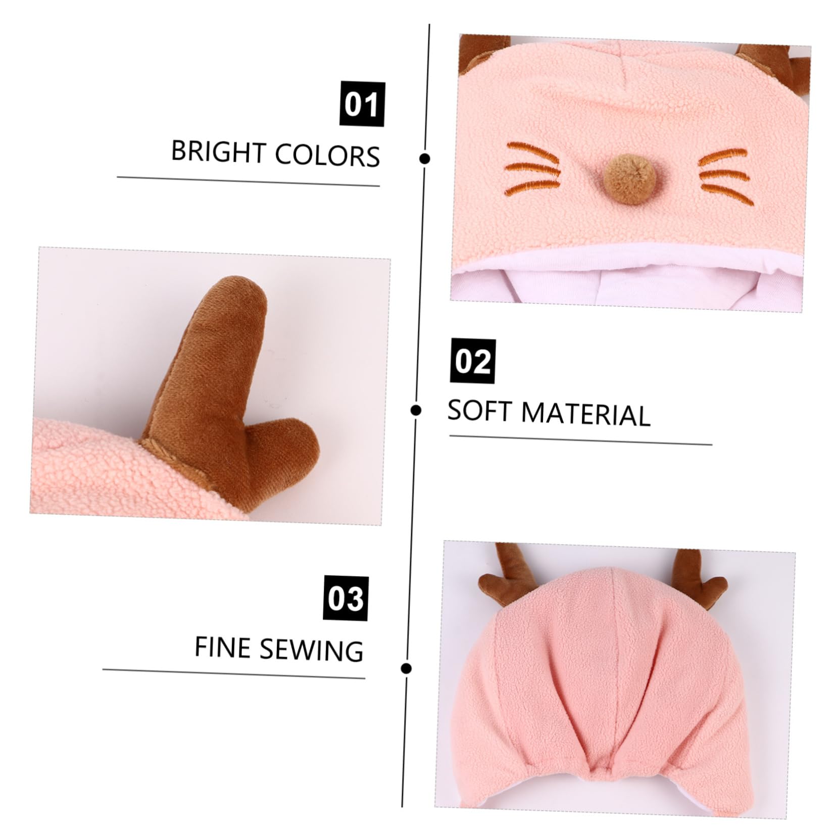 FOMIYES 1Pc Adorable Winter Cotton Antler Ear Flap Hat Cozy Thick Headwear for Fall Winter Safe Skin Friendly Material for Outfit Coordination Pink